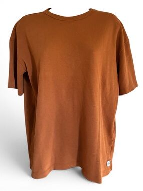 Vintage Inspired Rust Burnt Orange Textured Tee SZ Boys 14/16 XL Womens XS/S